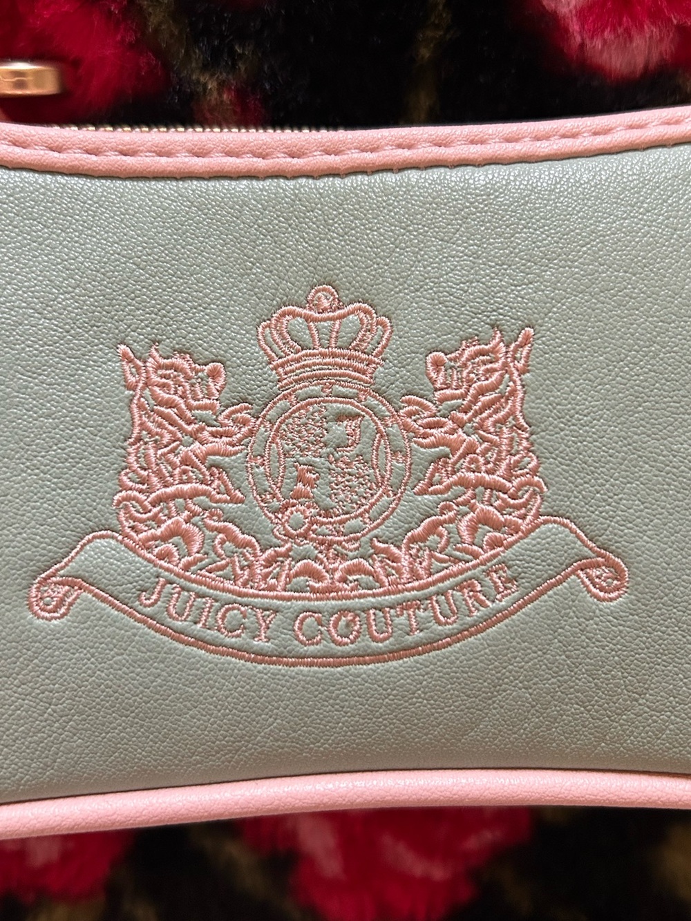 Juicy Couture Sage Green and Baby Pink Faux Leather “Royal to Convertible Baguet - Picture 5 of 15